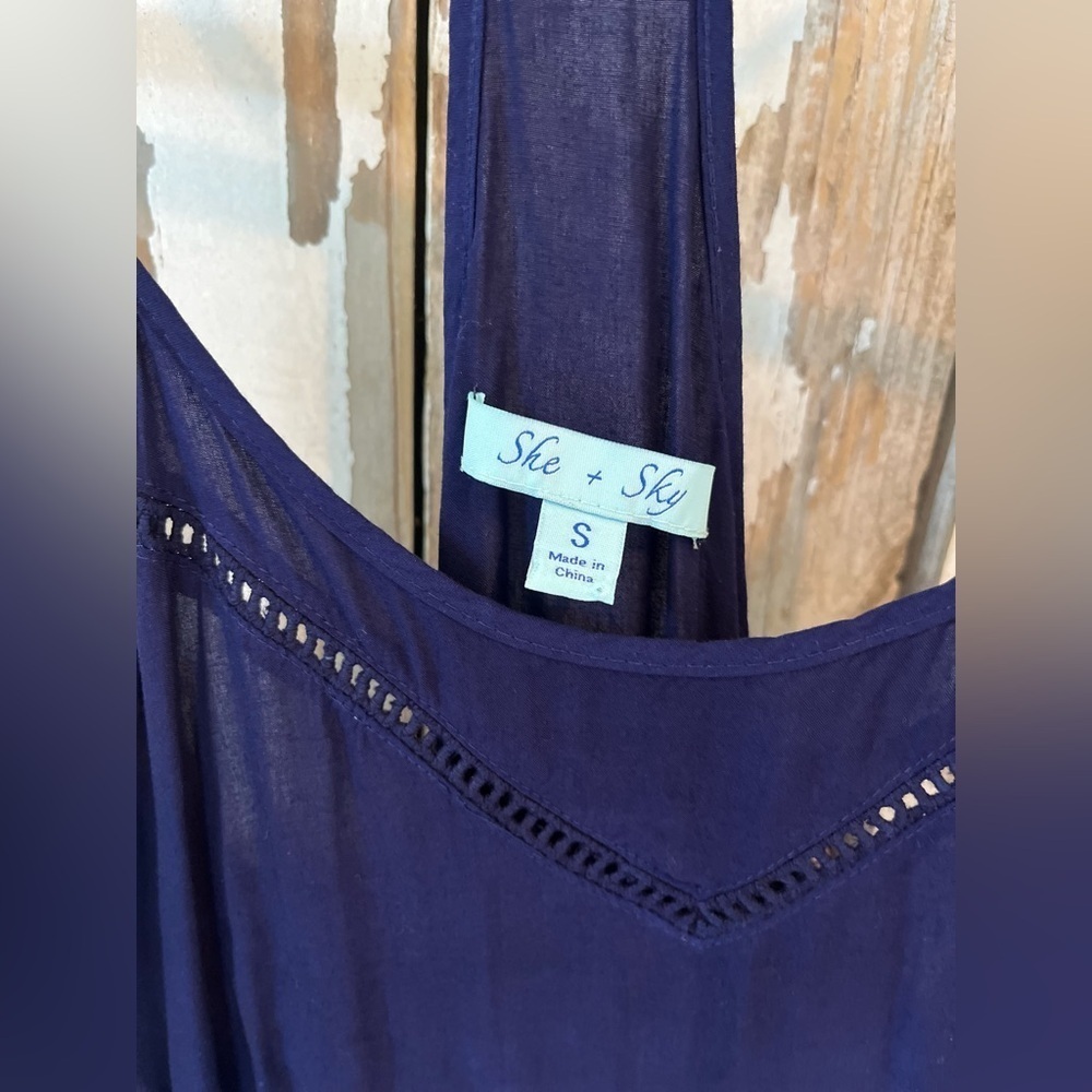She + Sky Blue & White Tie Dye Maxi  Dress size small - Picture 2 of 5